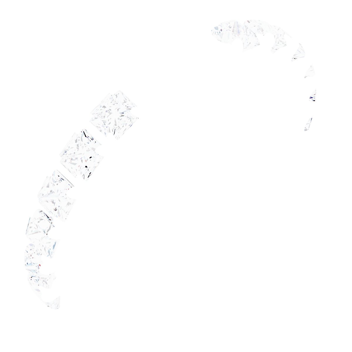 Square French-Set Accented Peg Shank