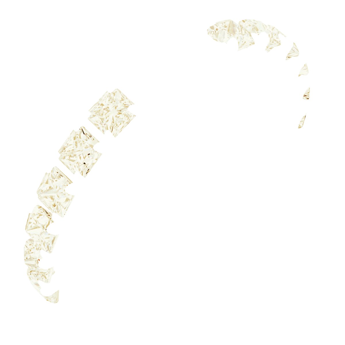 Square French-Set Accented Peg Shank