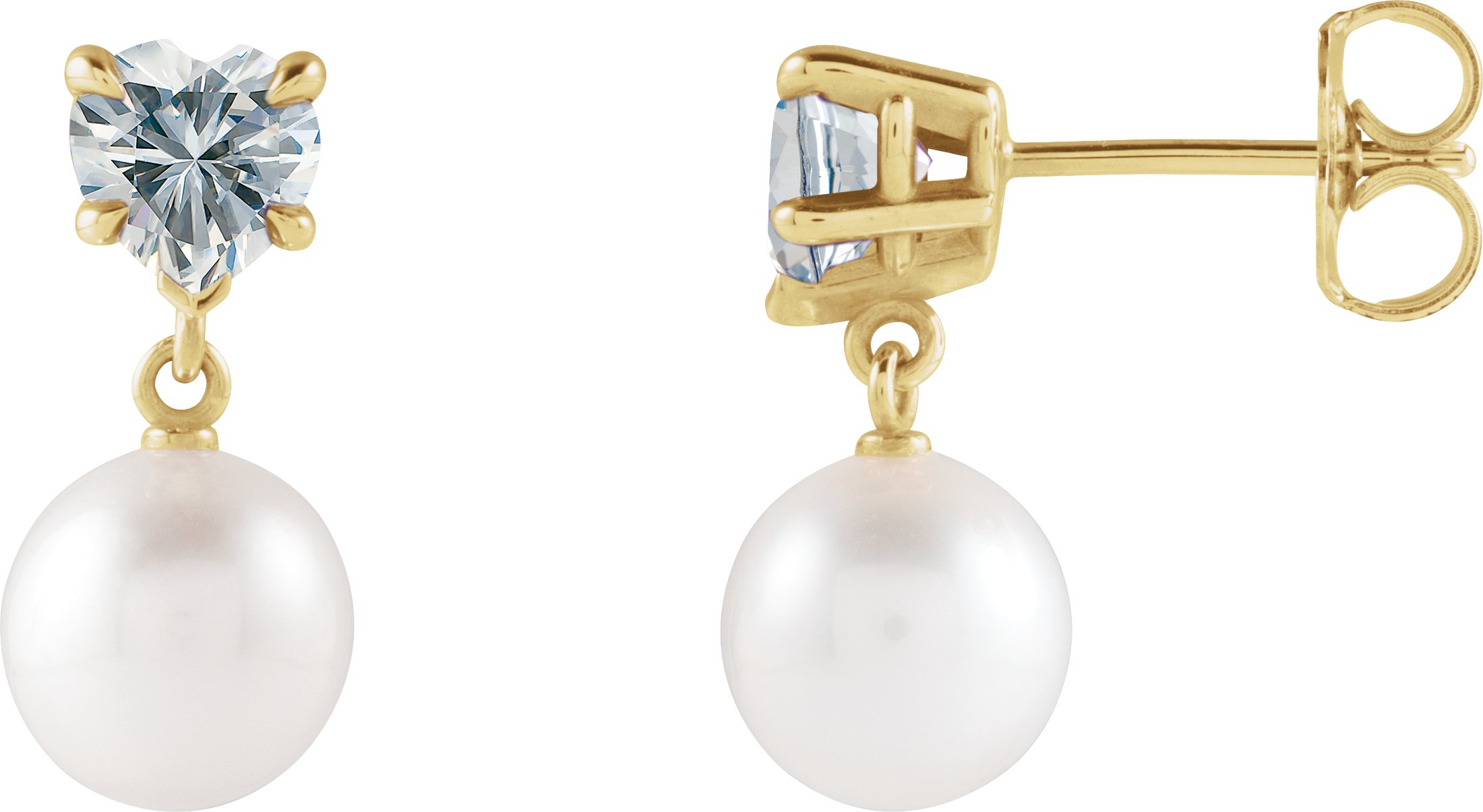 Heart & Pearl Earrings