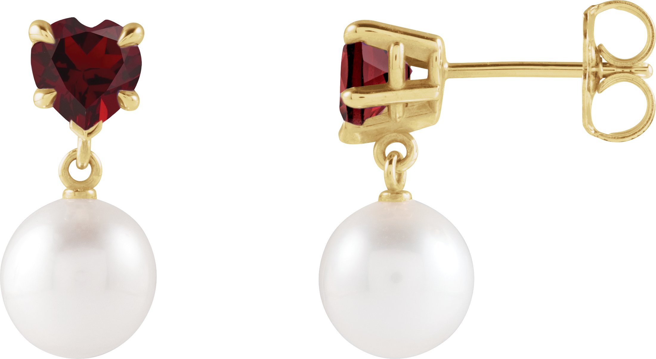 Heart & Pearl Earrings