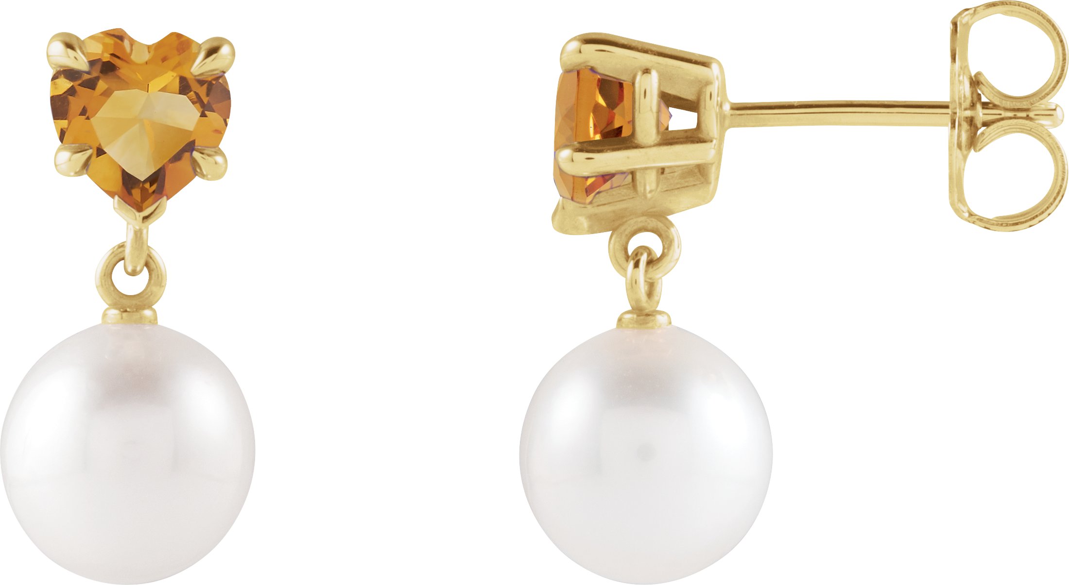 Heart & Pearl Earrings