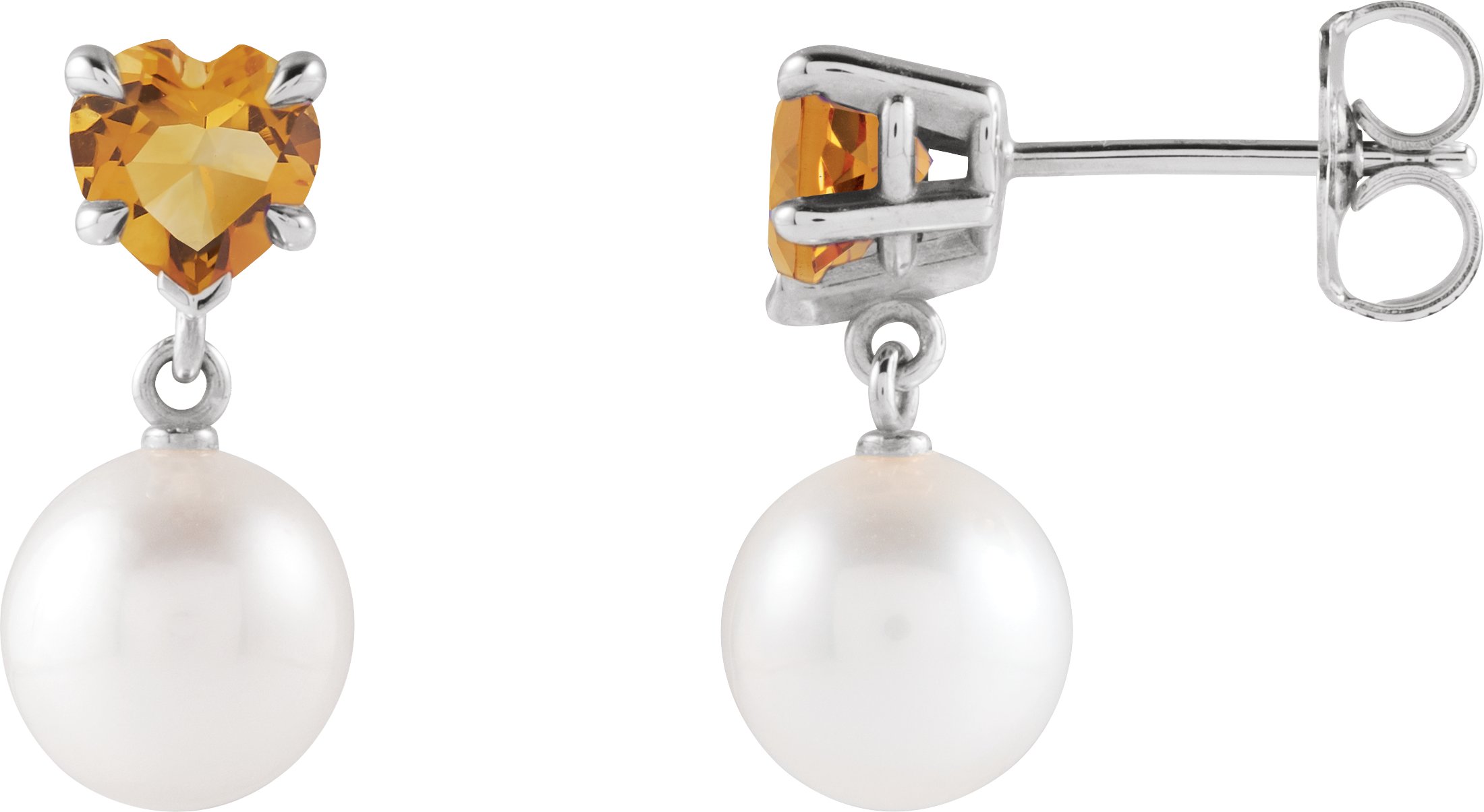 Heart & Pearl Earrings