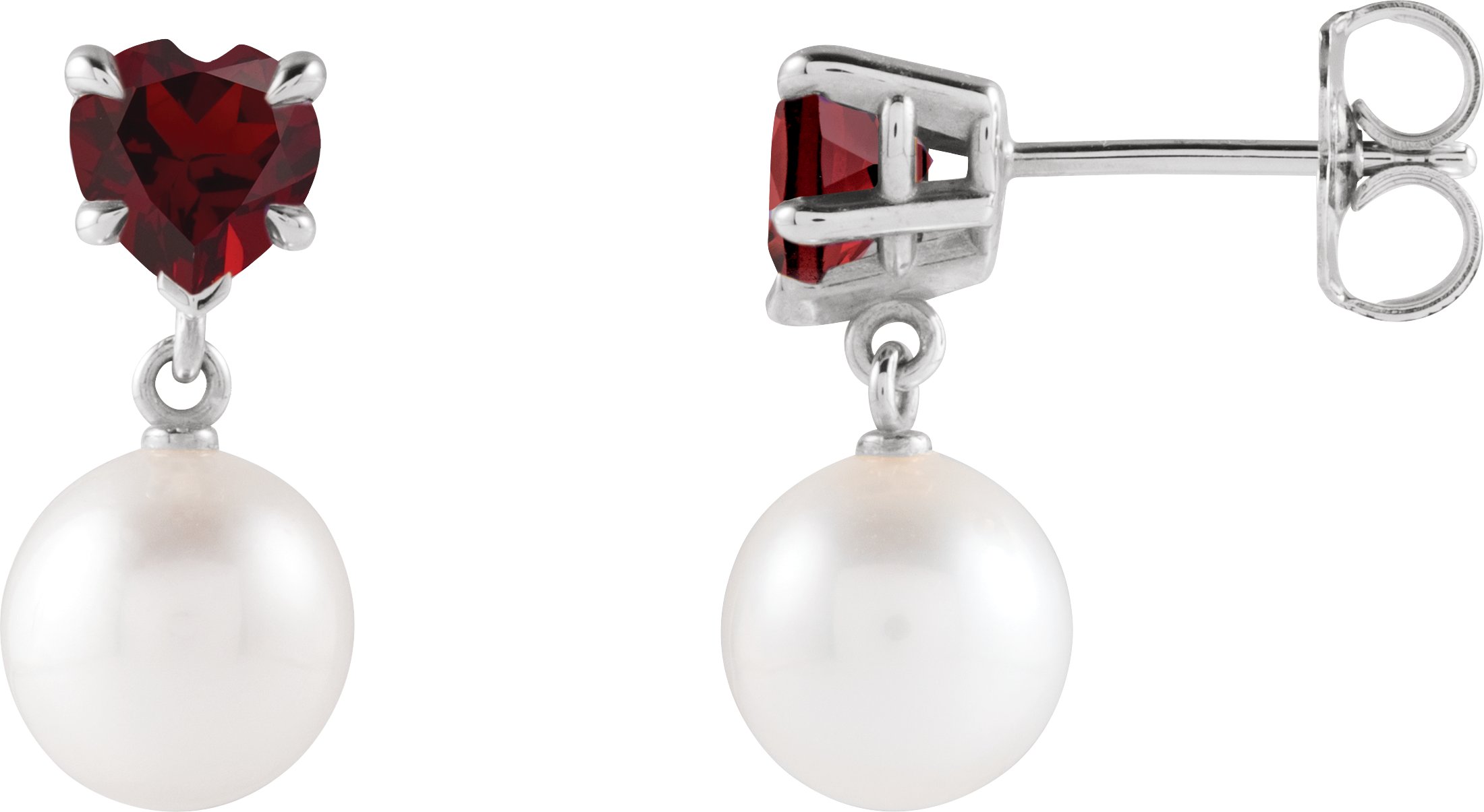 Heart & Pearl Earrings