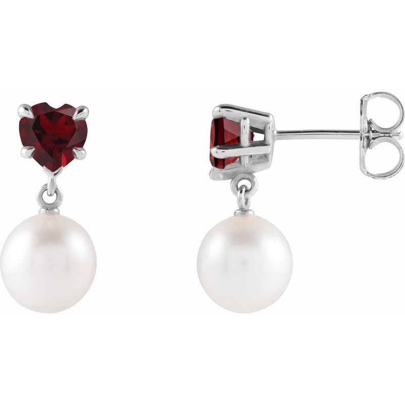 Heart & Pearl Earrings