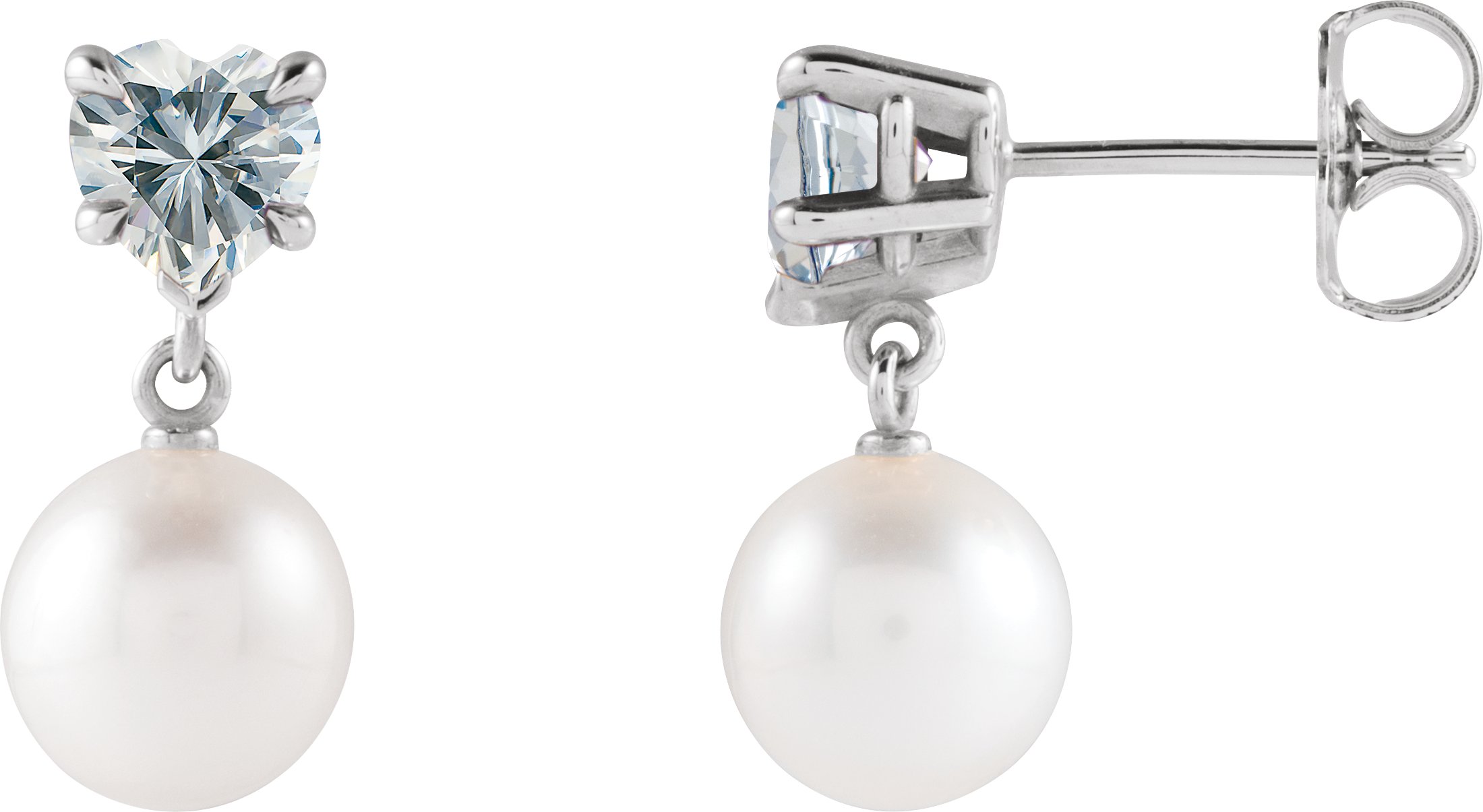 Heart & Pearl Earrings