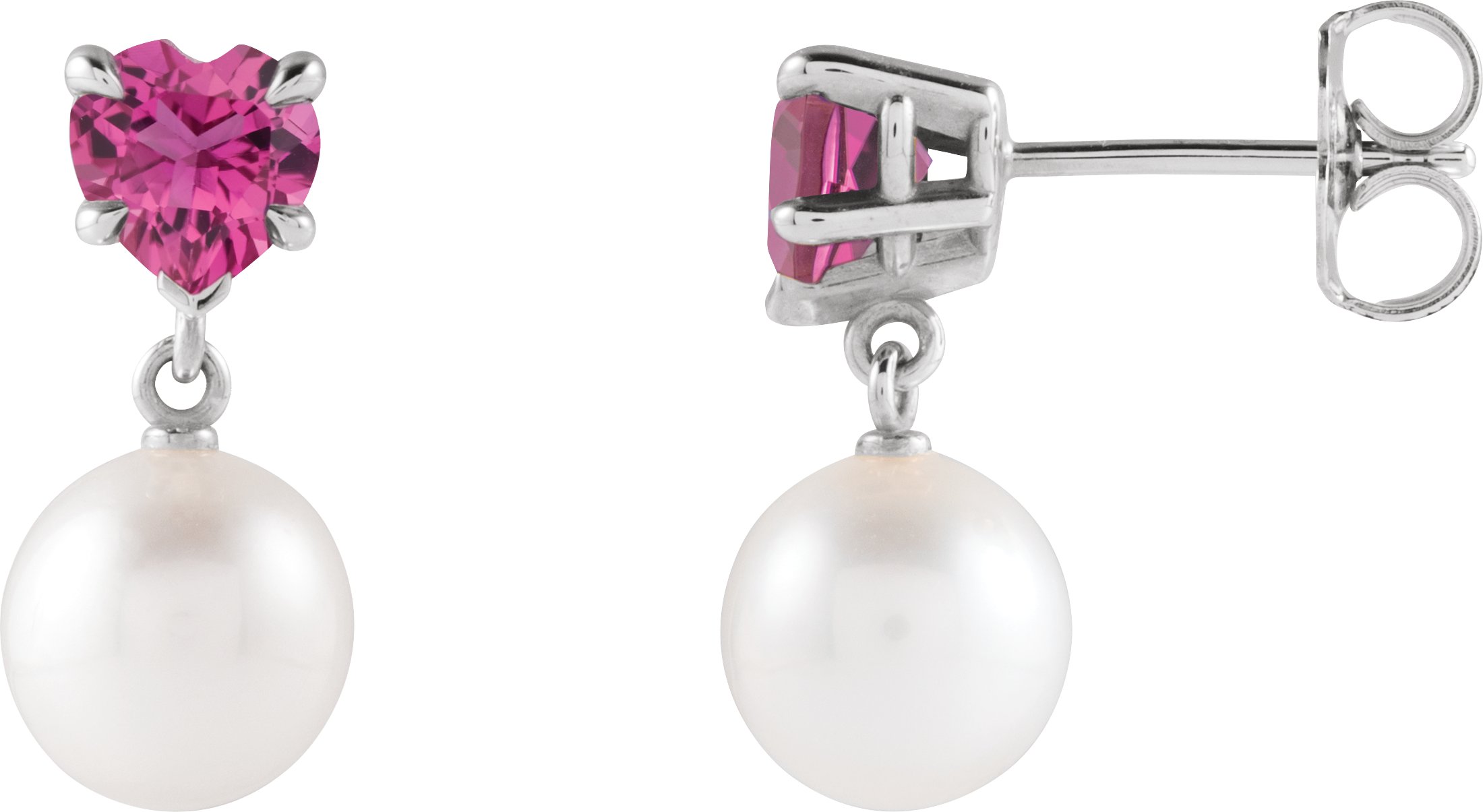 Heart & Pearl Earrings