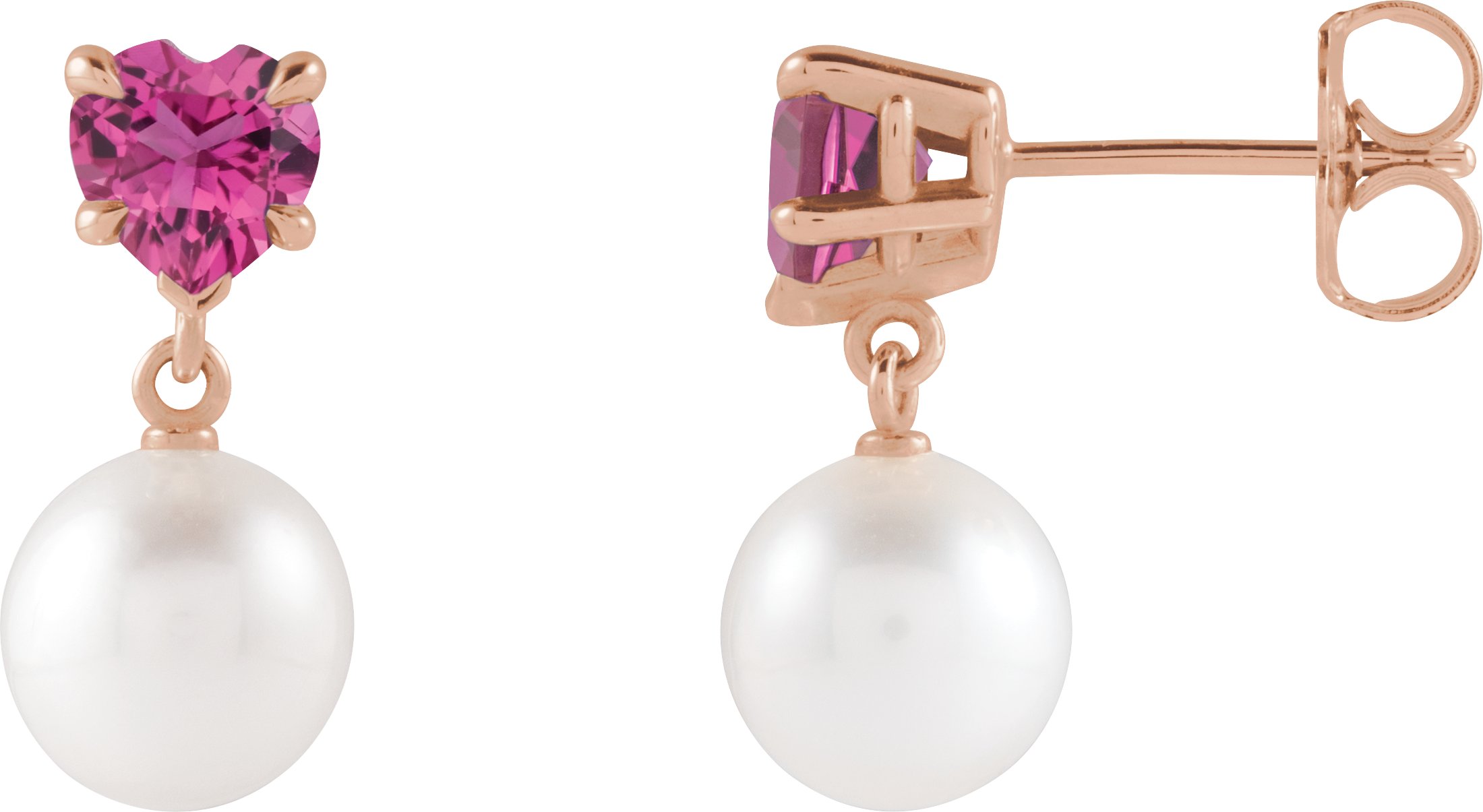Heart & Pearl Earrings