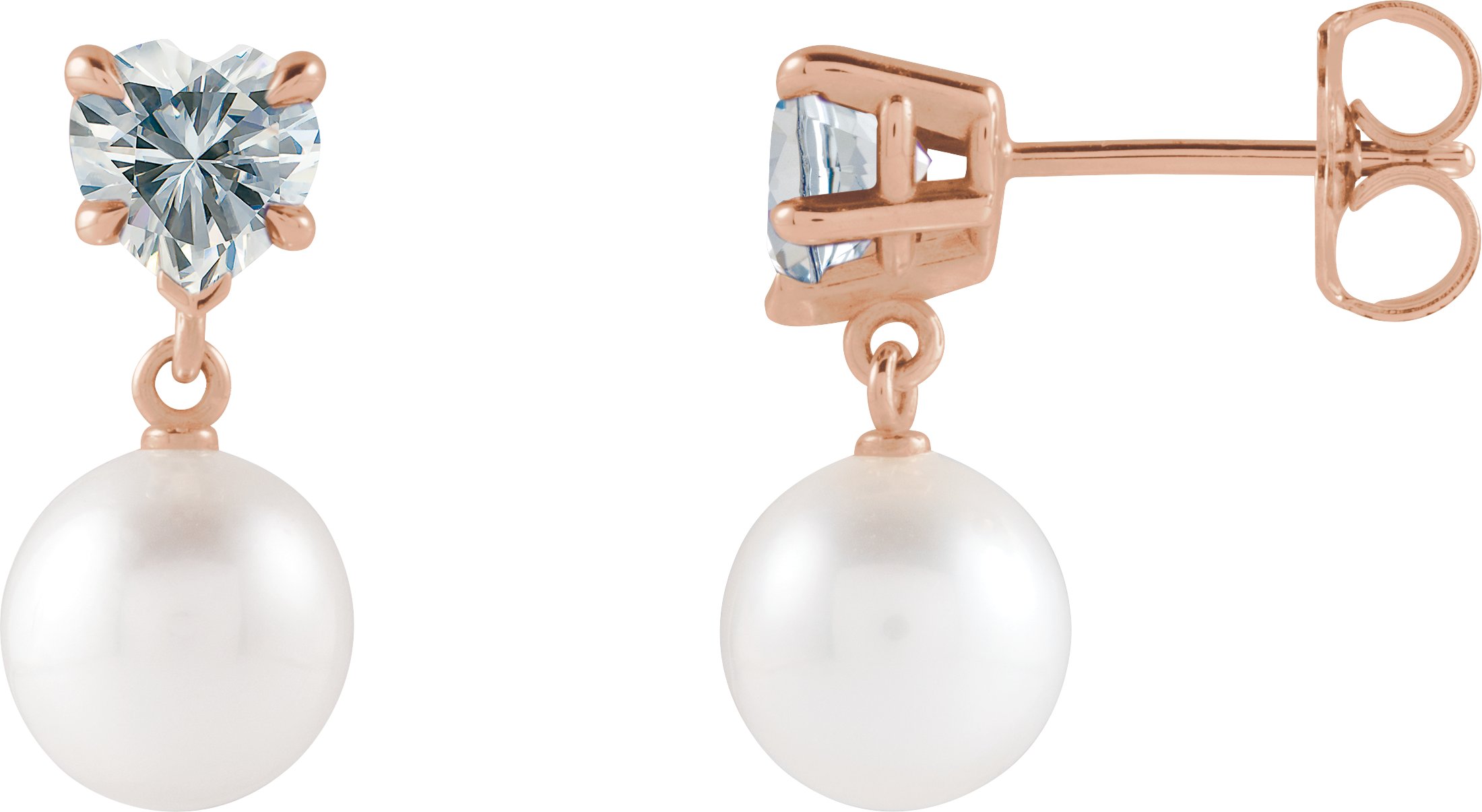 Heart & Pearl Earrings