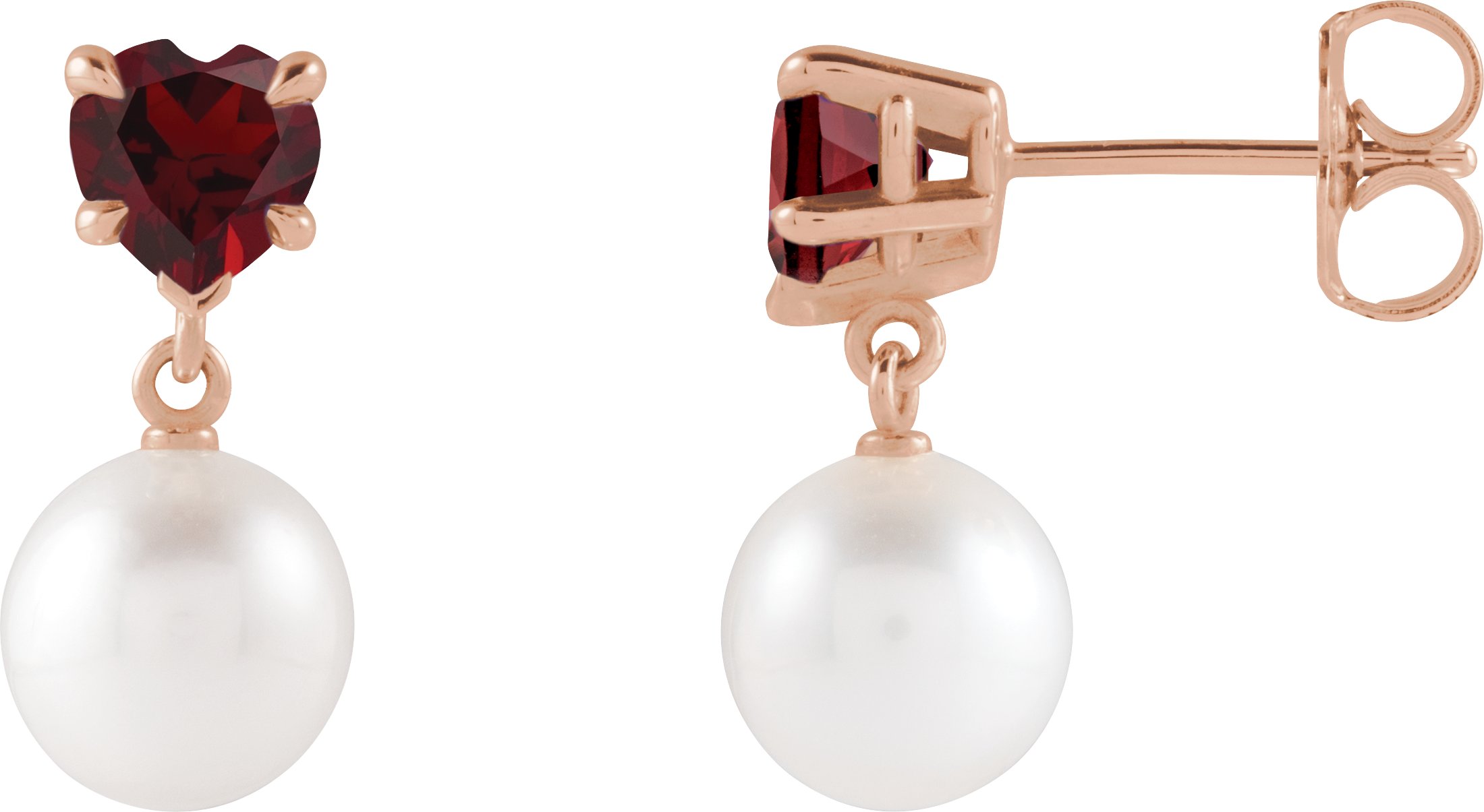 Heart & Pearl Earrings