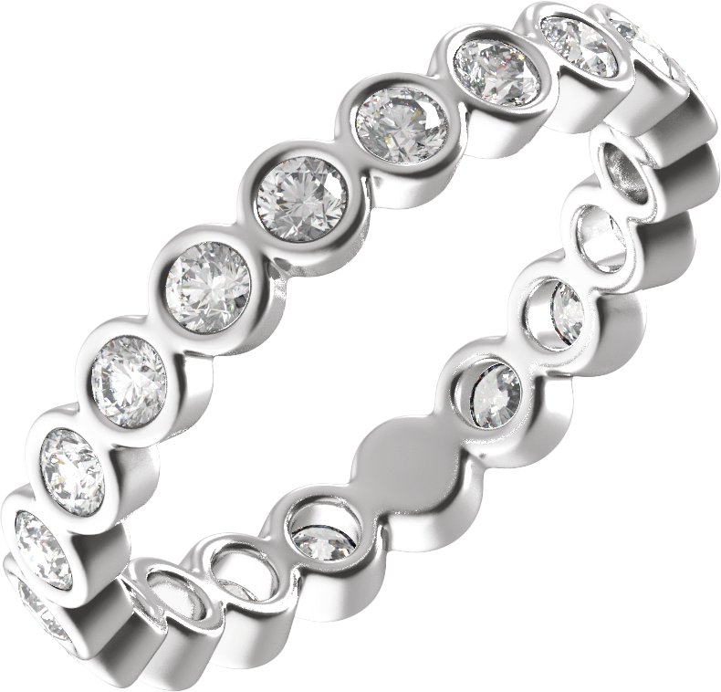Bezel-Set  Low Profile Eternity Band