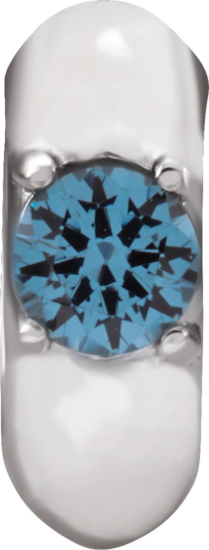 14K White December Birth of a Child™ Miniature Birthstone Ring Pendant