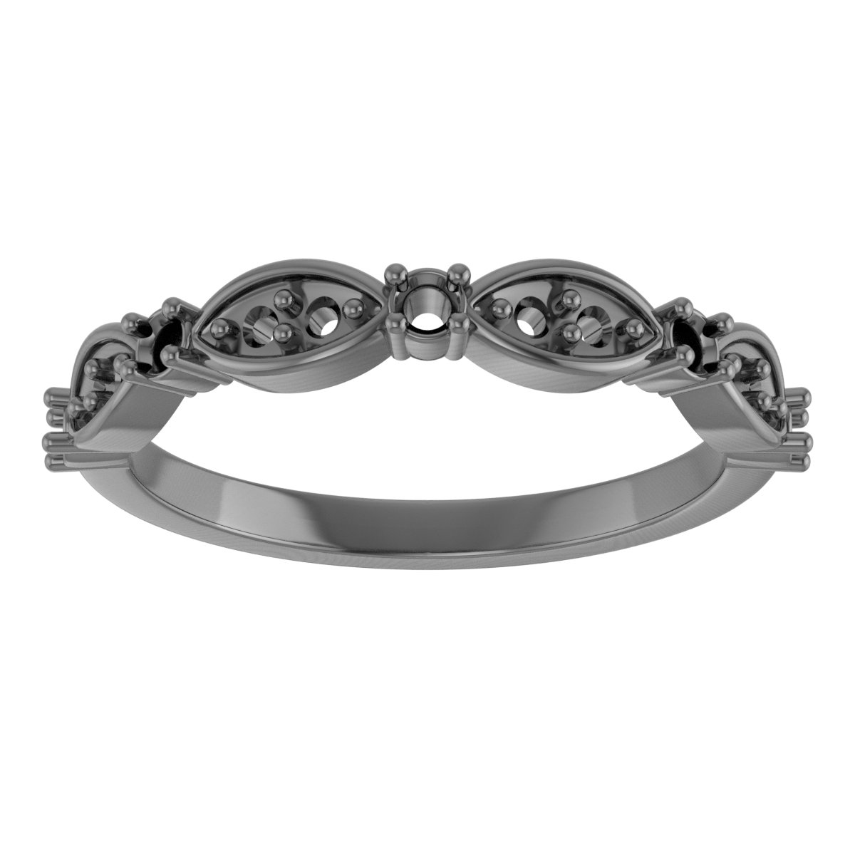 Band Mounting for 5x5 mm Square Ring view 3
