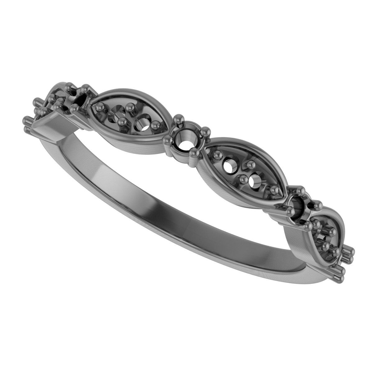 Band Mounting for 5x5 mm Square Ring view 5