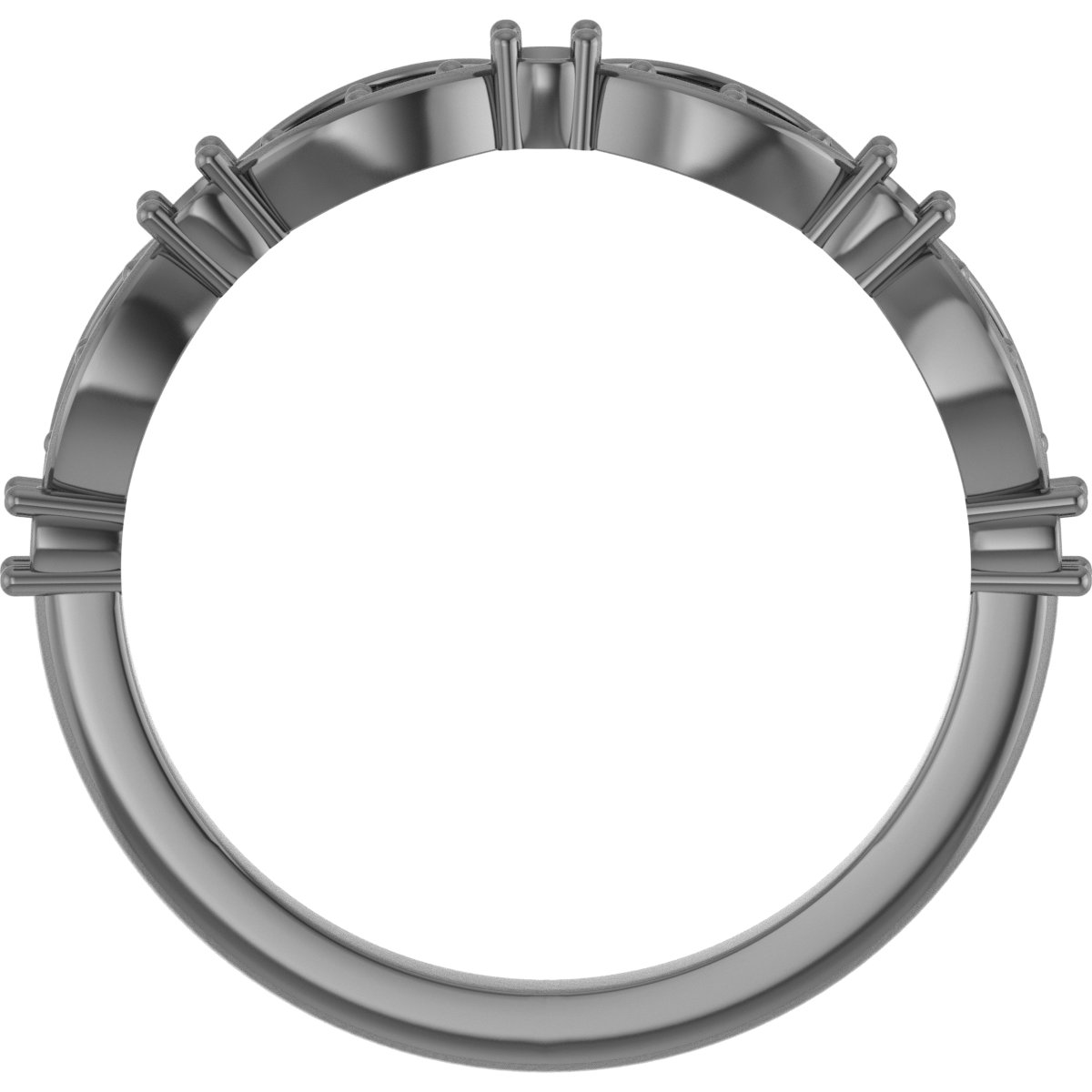 Band Mounting for 5x5 mm Square Ring view 2