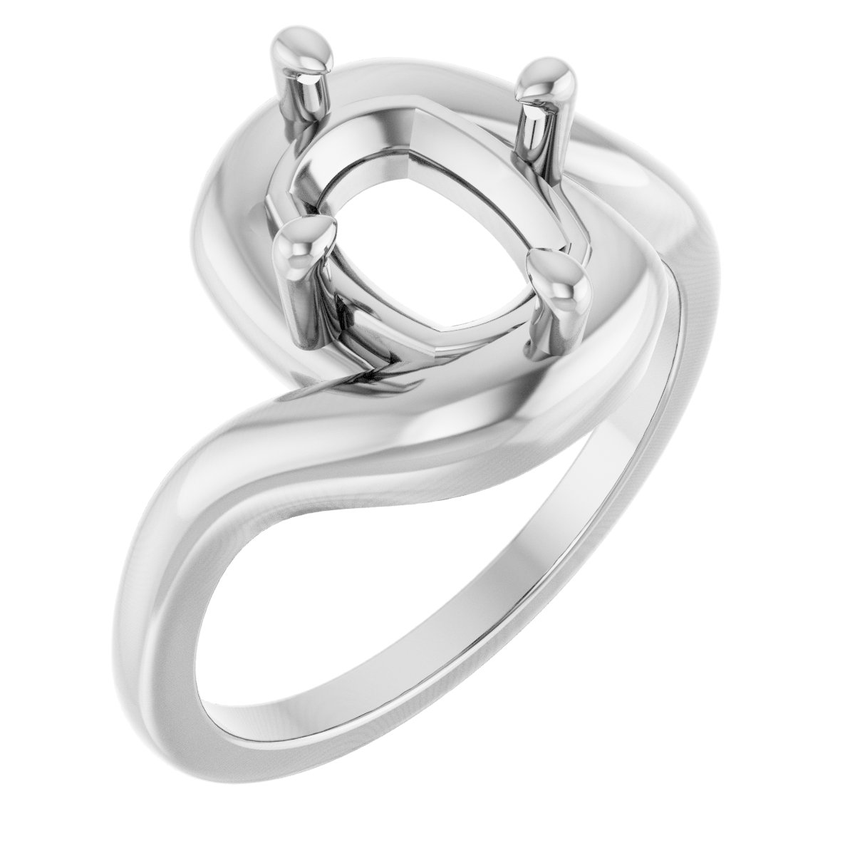 Claw-Prong Solitaire Bypass Engagement Ring