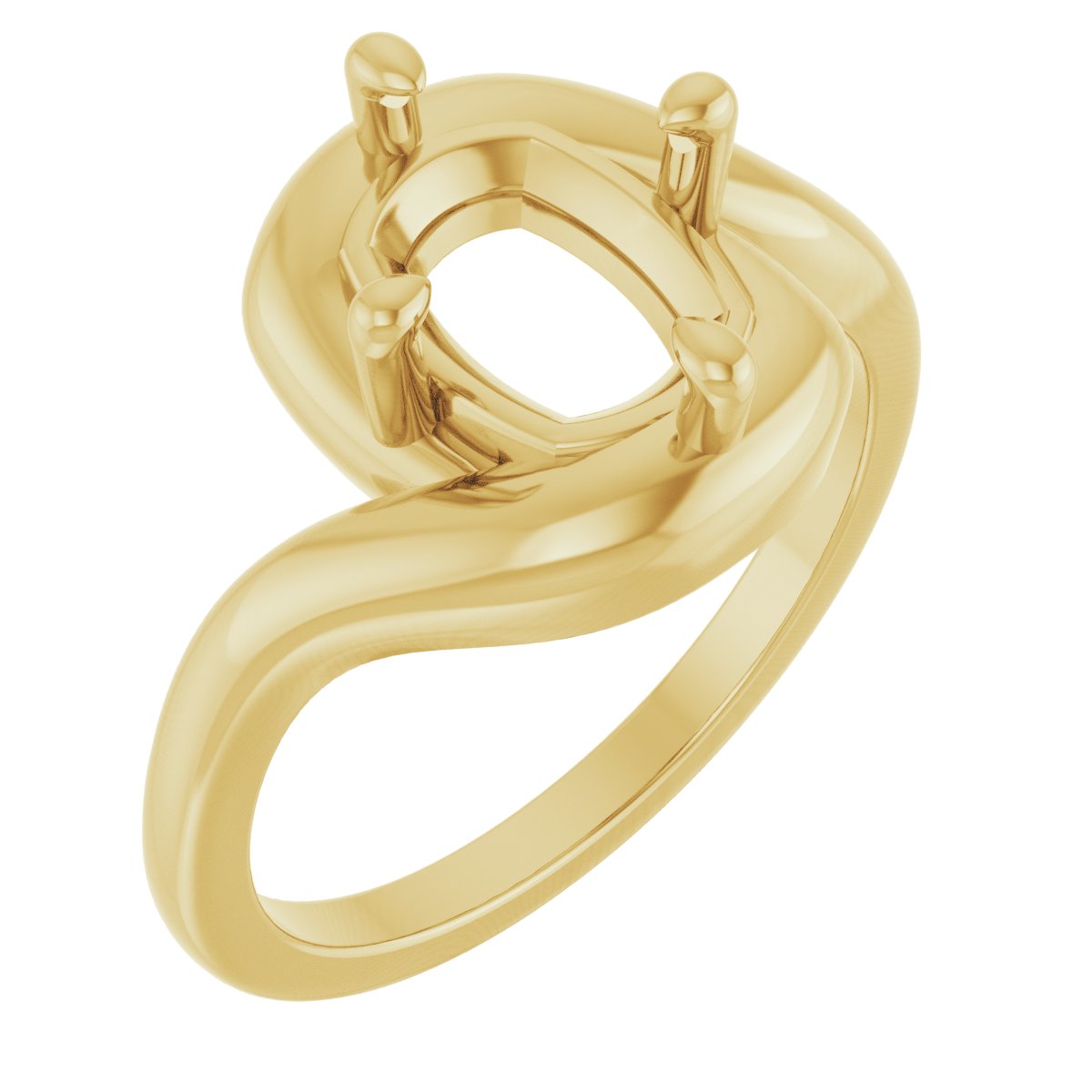 Claw-Prong Solitaire Bypass Engagement Ring