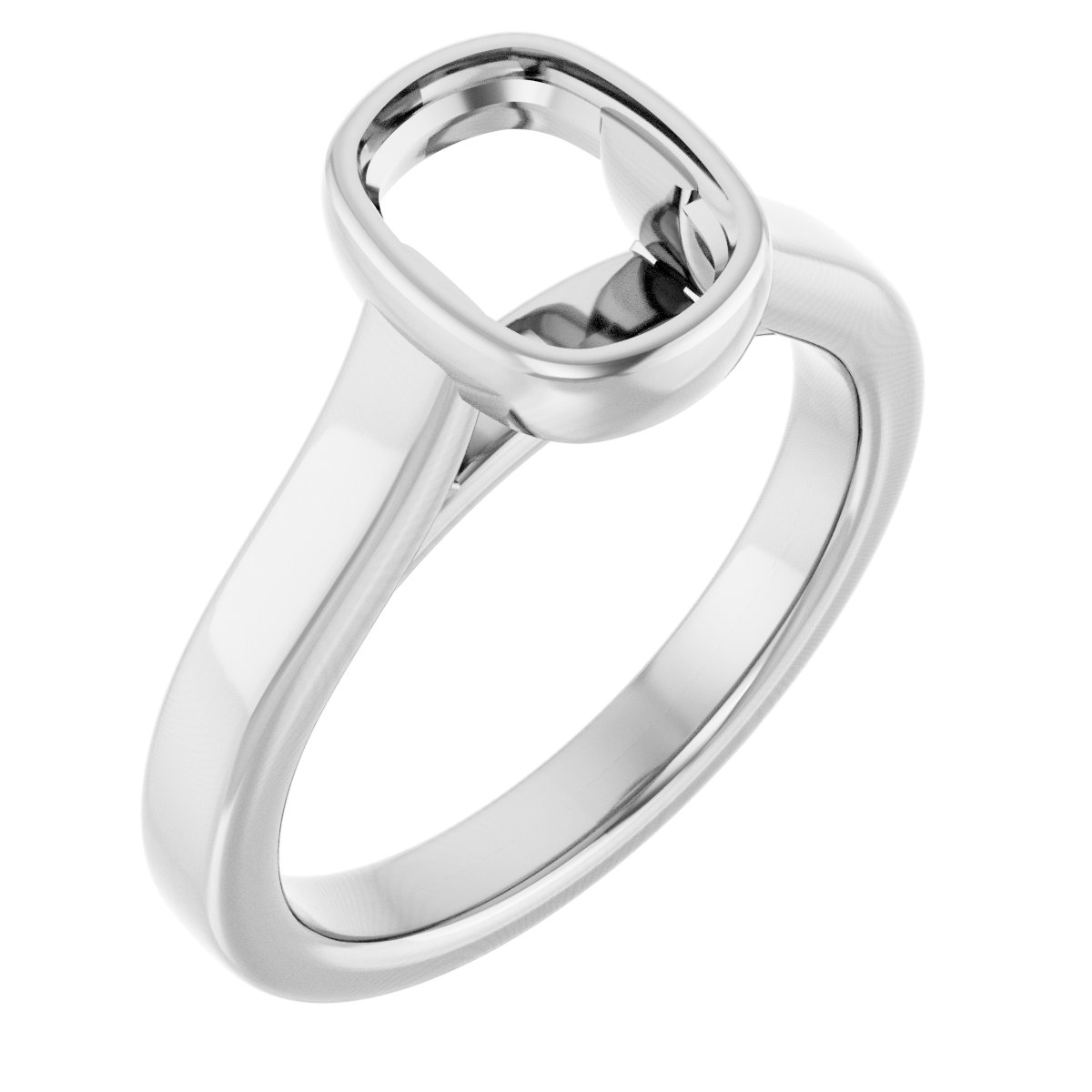 Bezel-Set Solitaire Engagement Ring or Band