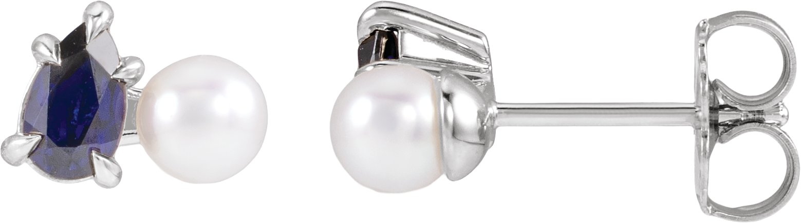 Claw-Prong Accented Pearl Earrings