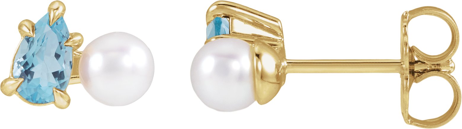 Claw-Prong Accented Pearl Earrings