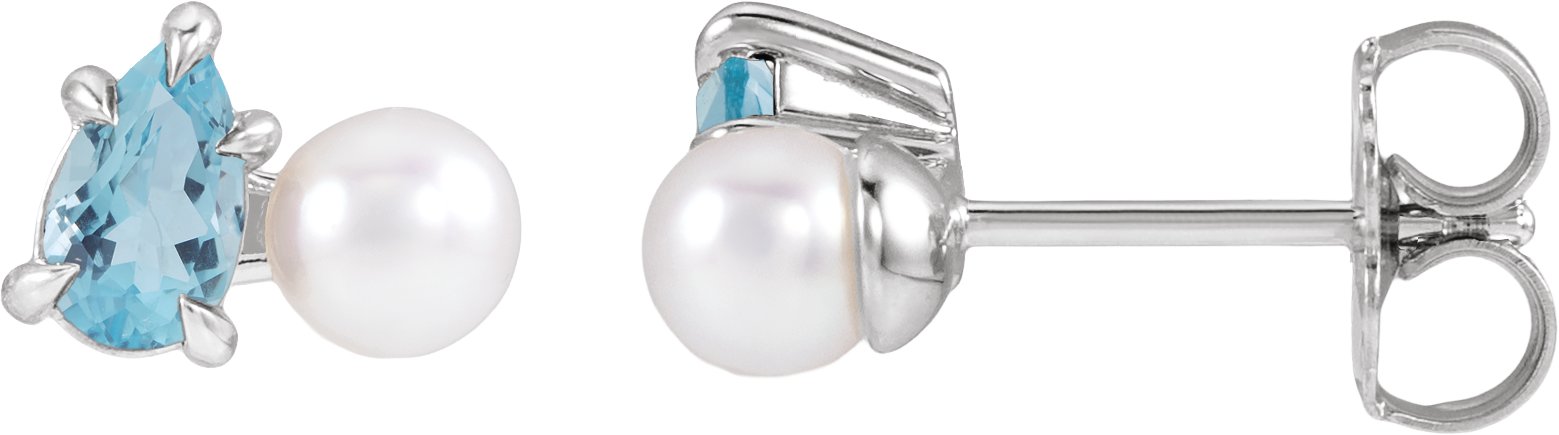 Claw-Prong Accented Pearl Earrings