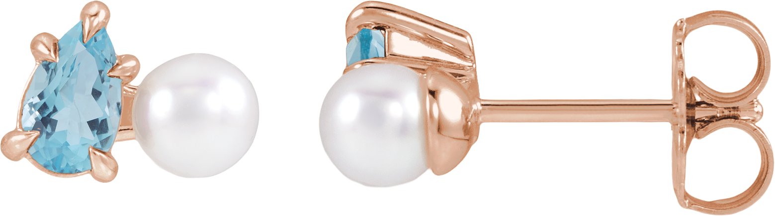Claw-Prong Accented Pearl Earrings