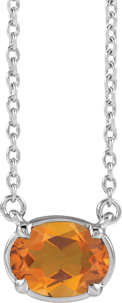 Claw-Prong Solitaire Bezel-Style Necklace