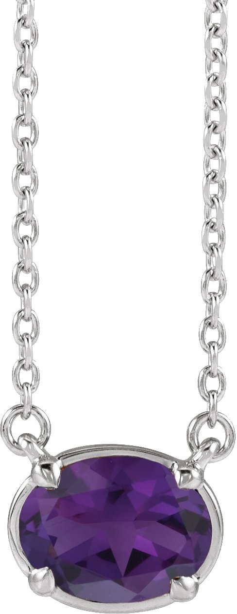 Claw-Prong Solitaire Bezel-Style Necklace