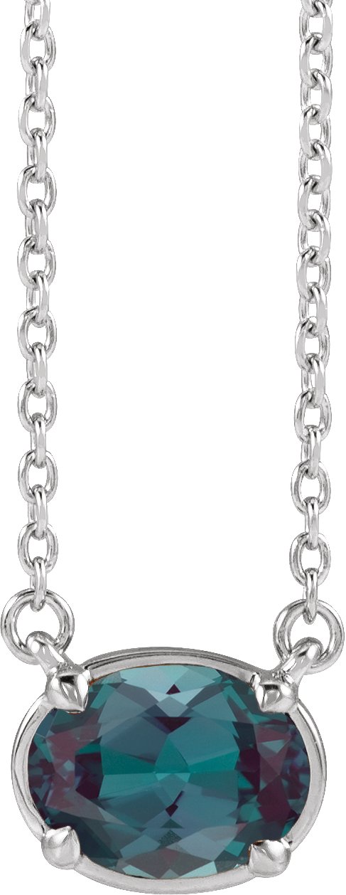 Claw-Prong Solitaire Bezel-Style Necklace
