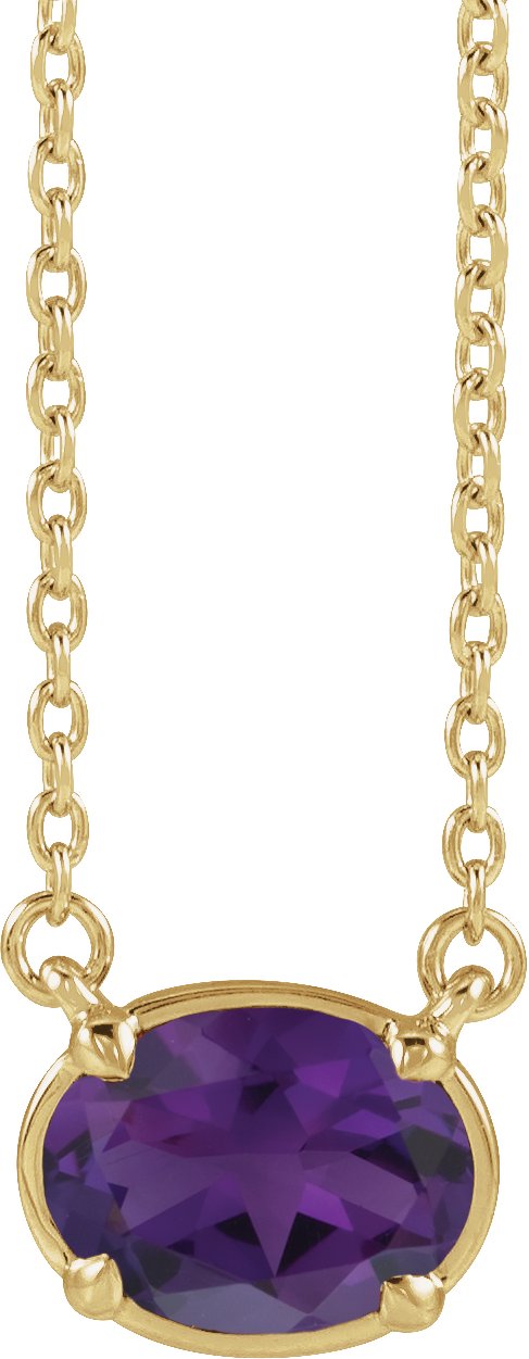 Claw-Prong Solitaire Bezel-Style Necklace