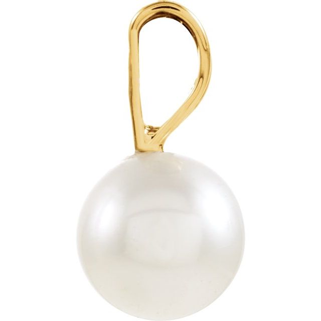 14K Yellow Akoya Cultured Pearl Pendant 