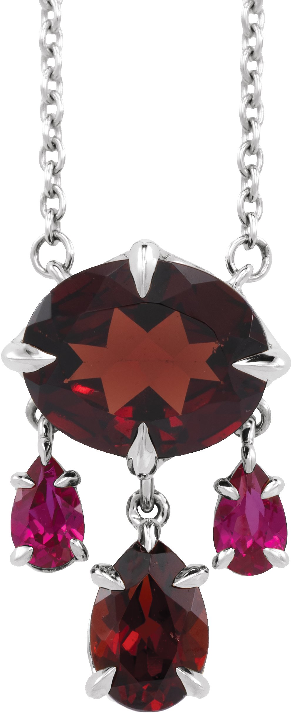 Claw-Prong Multi-Stone Dangle Necklace