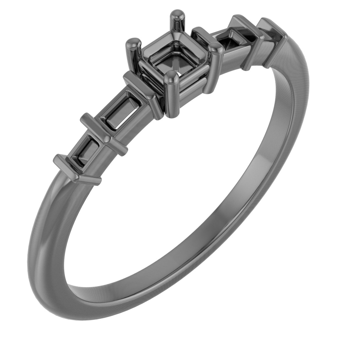 6x3 mm Straight Baguette Ring Mounting