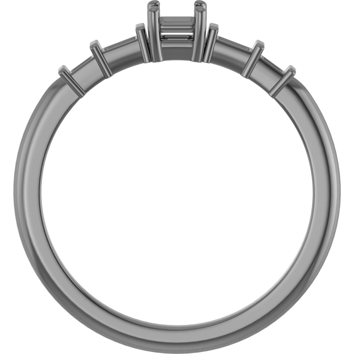 6x3 mm Straight Baguette Ring Mounting view 2