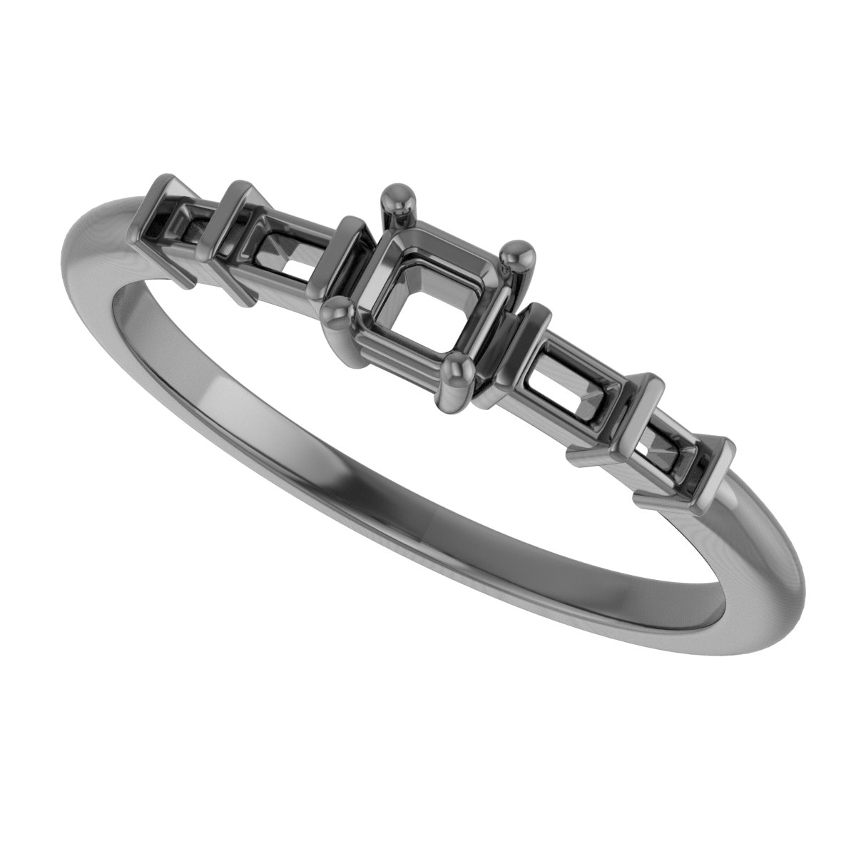 6x3 mm Straight Baguette Ring Mounting view 5