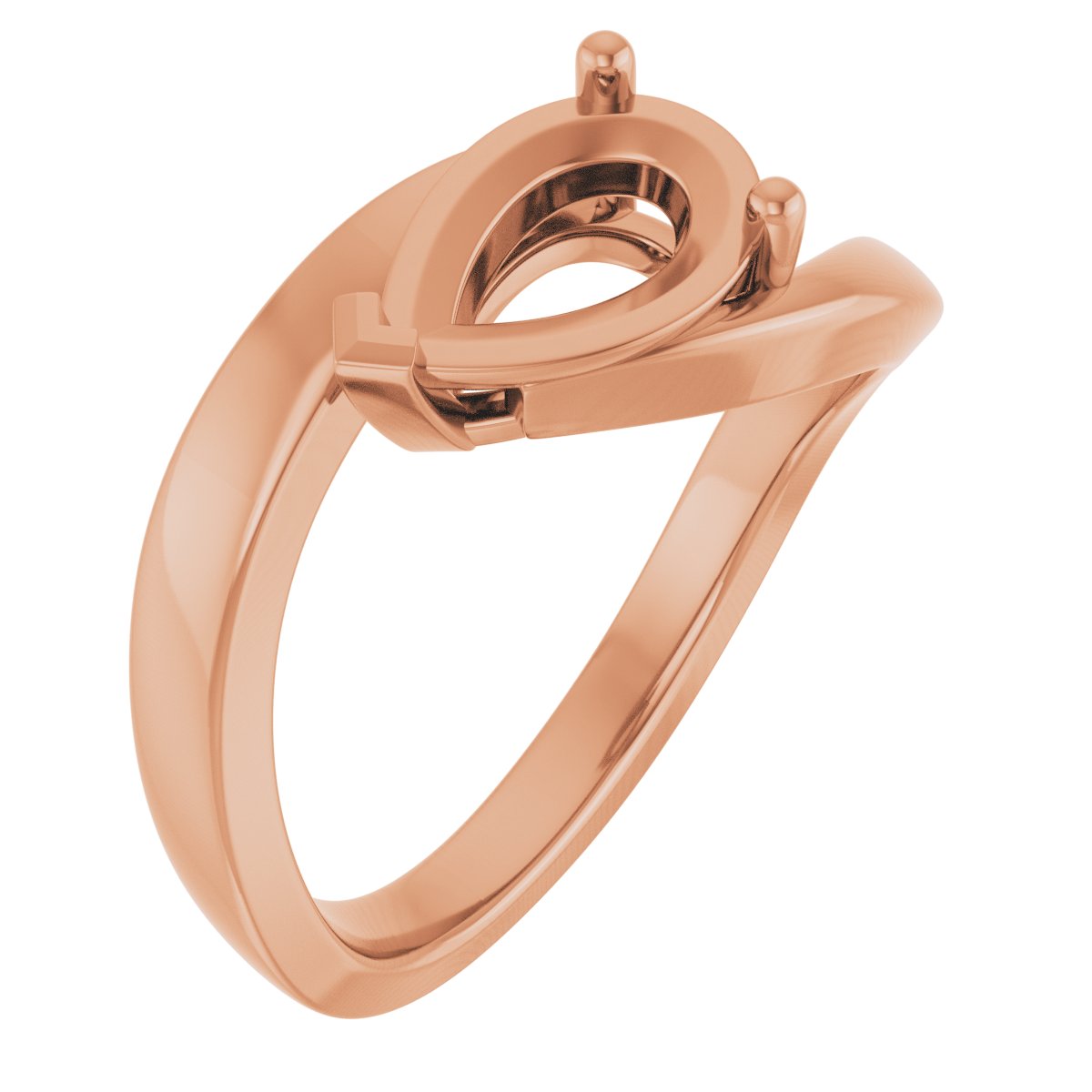Solitaire Bypass Engagement Ring or Band