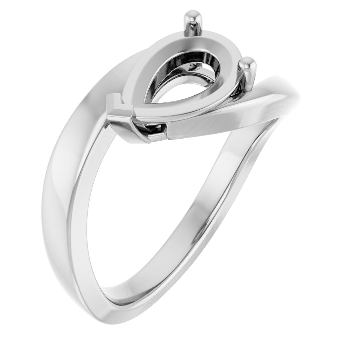 Solitaire Bypass Engagement Ring or Band