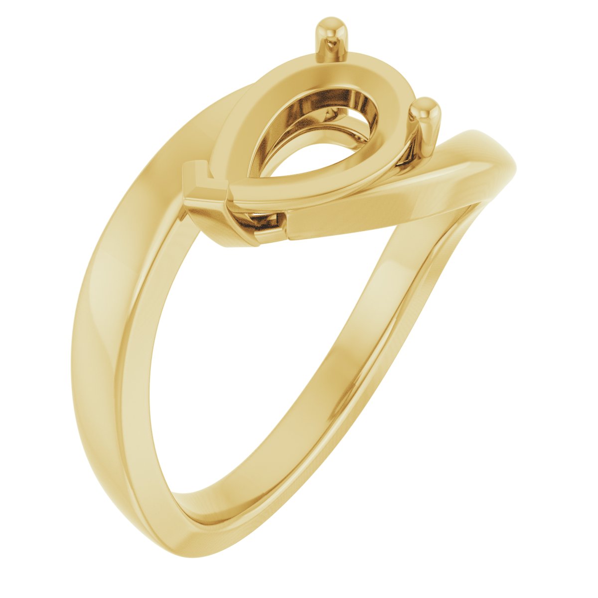 Solitaire Bypass Engagement Ring or Band