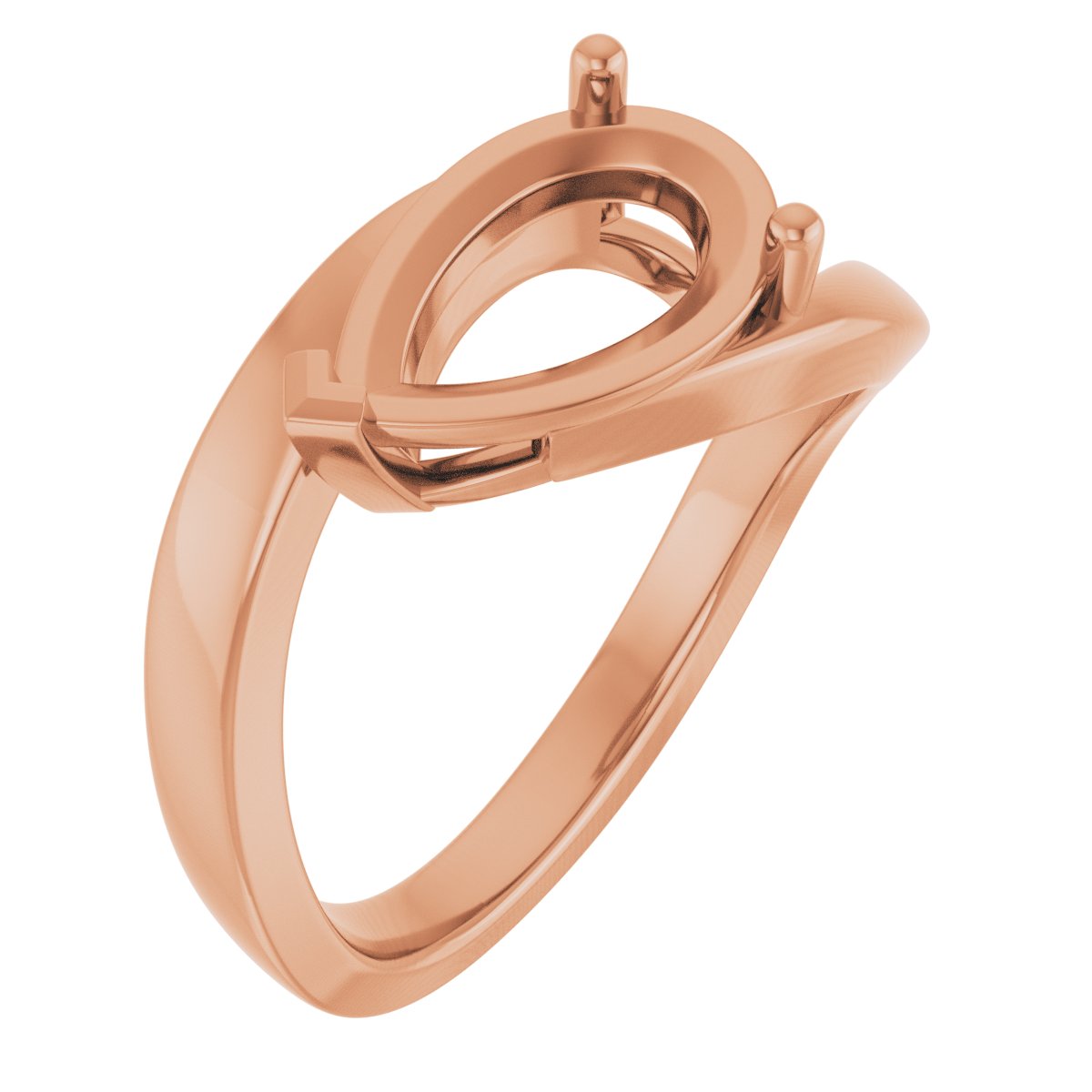 Solitaire Bypass Engagement Ring or Band