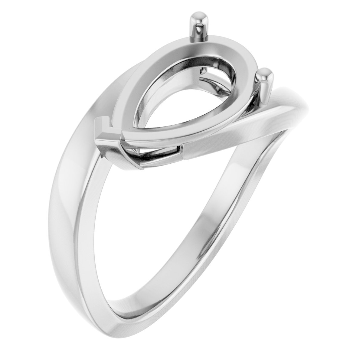 Solitaire Bypass Engagement Ring or Band