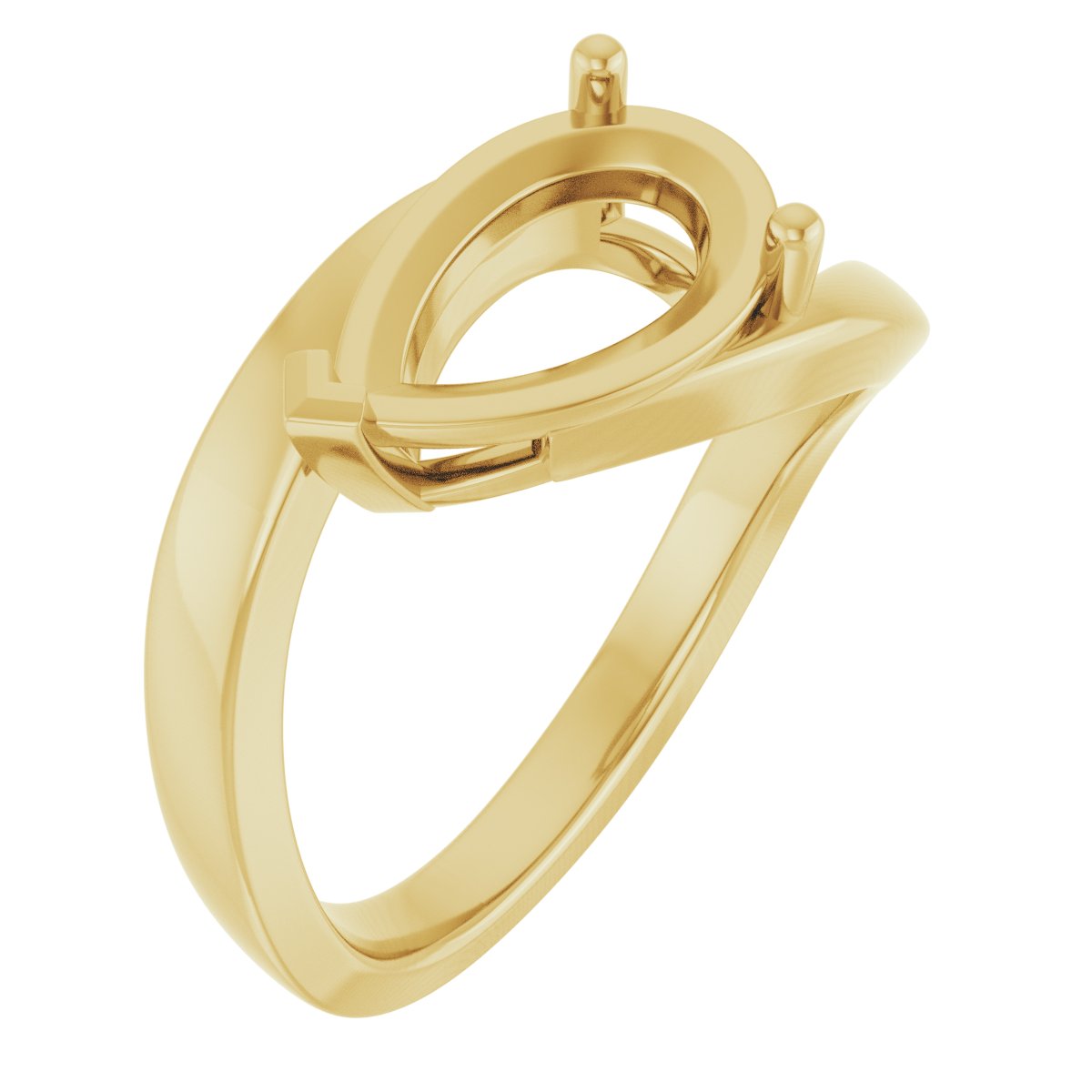 Solitaire Bypass Engagement Ring or Band