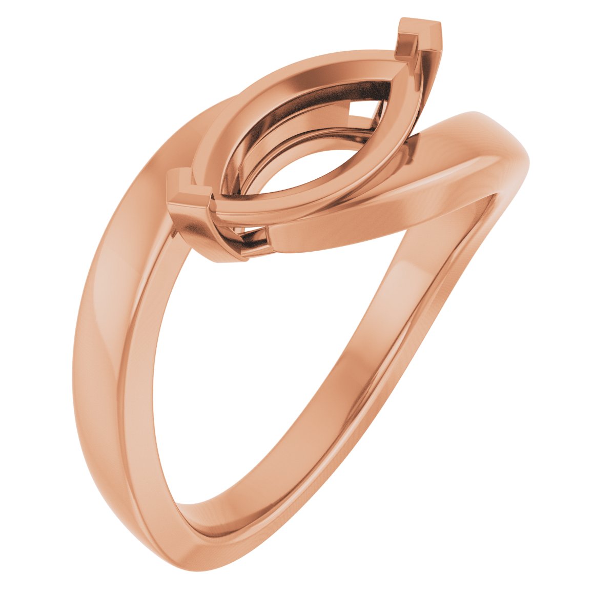 Solitaire Bypass Engagement Ring or Band