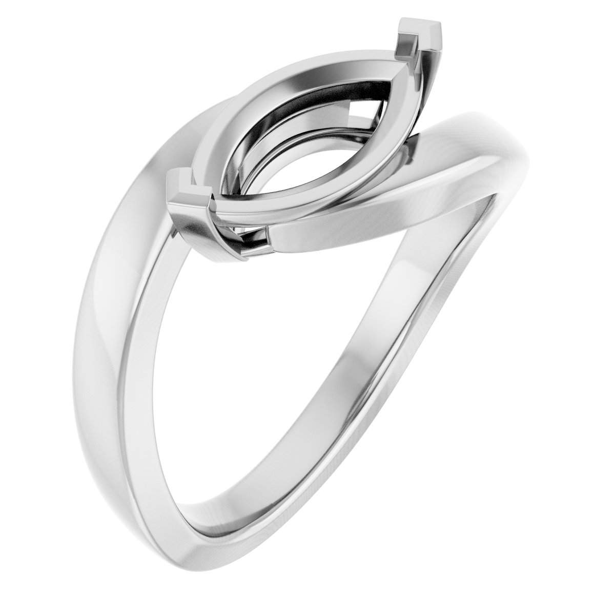 Solitaire Bypass Engagement Ring or Band