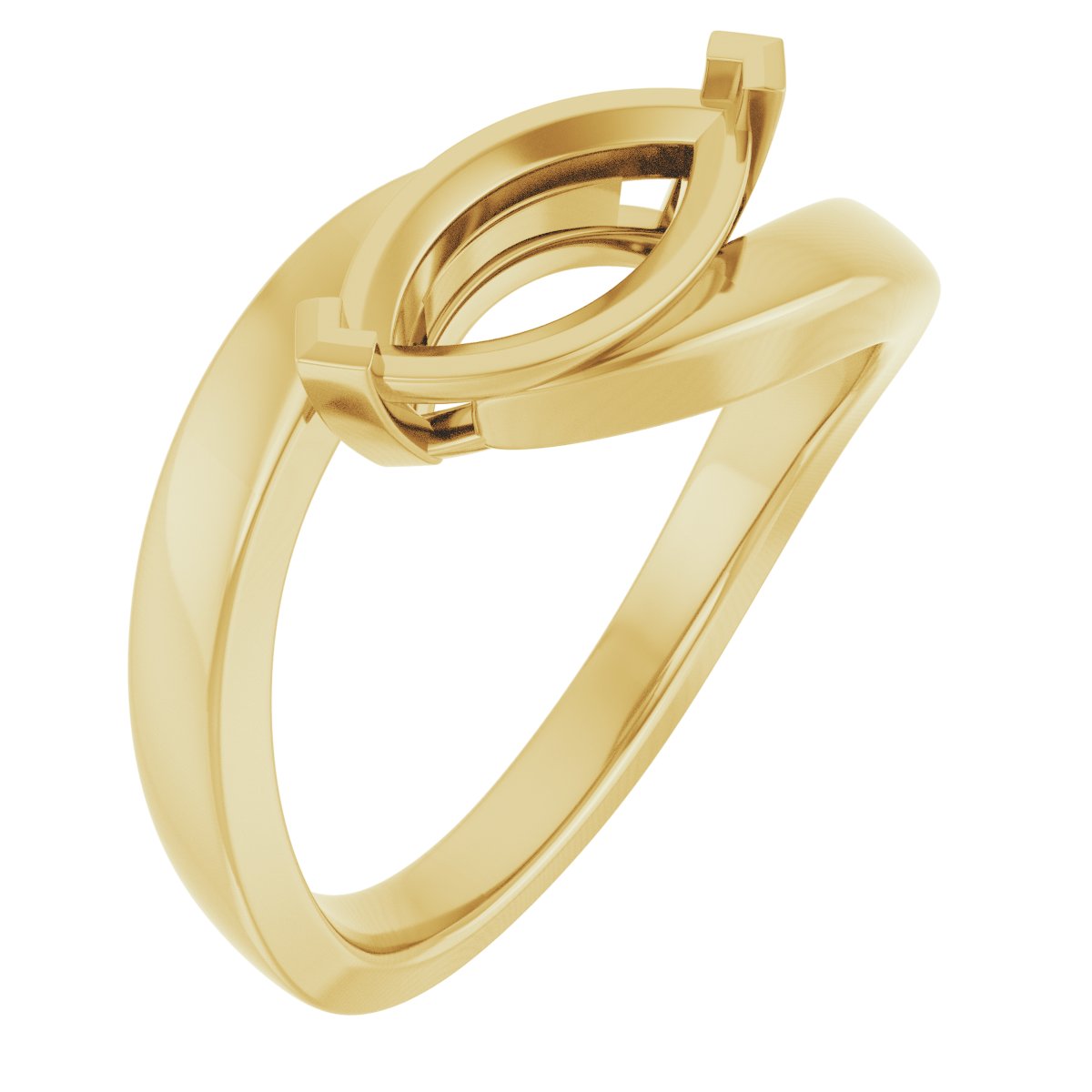 Solitaire Bypass Engagement Ring or Band