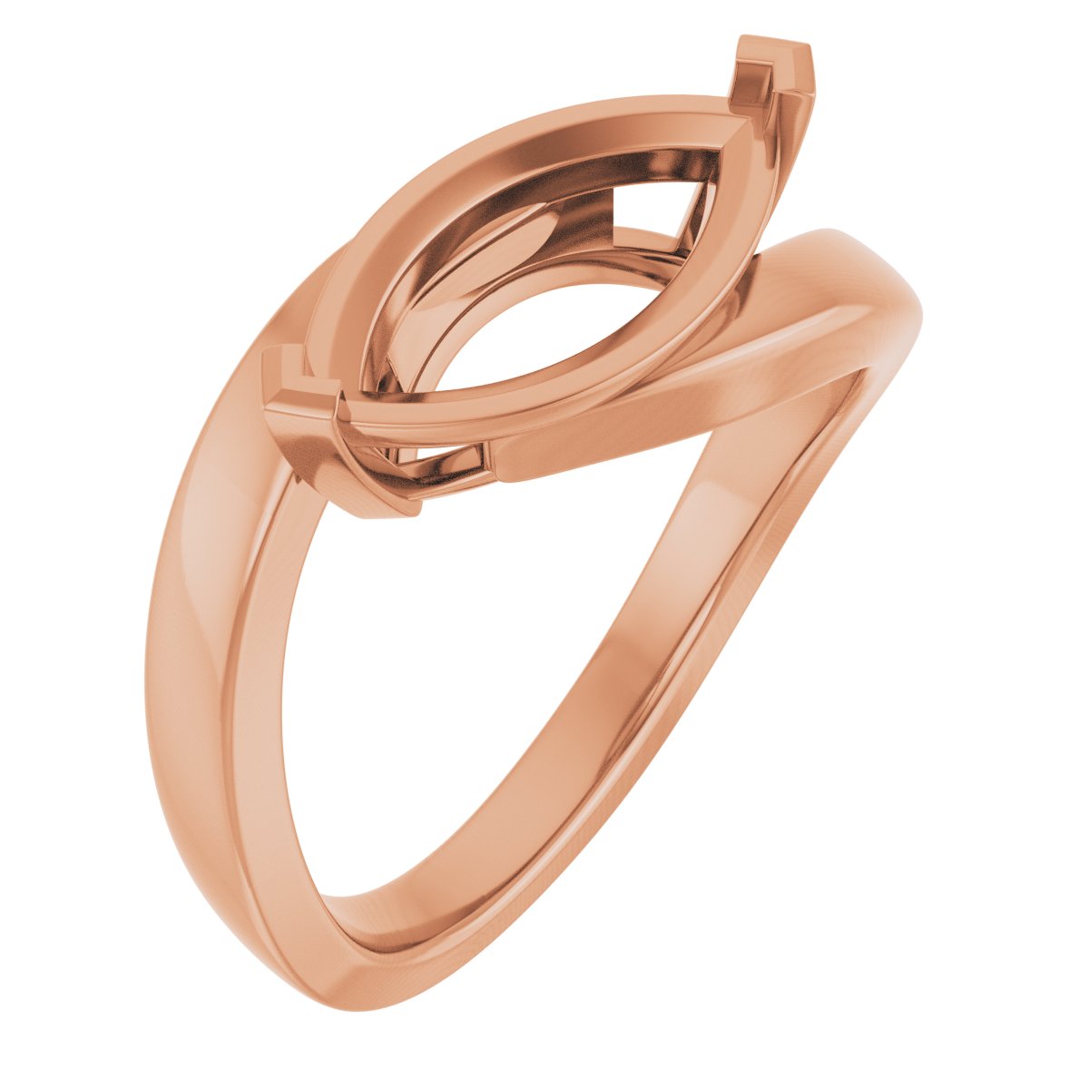 Solitaire Bypass Engagement Ring or Band
