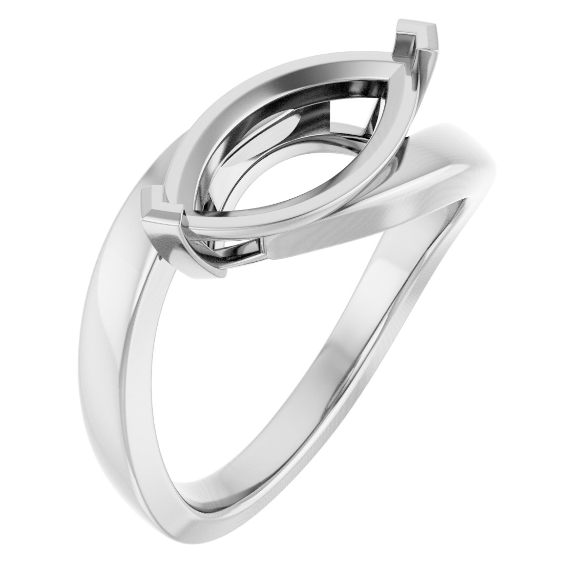 Solitaire Bypass Engagement Ring or Band