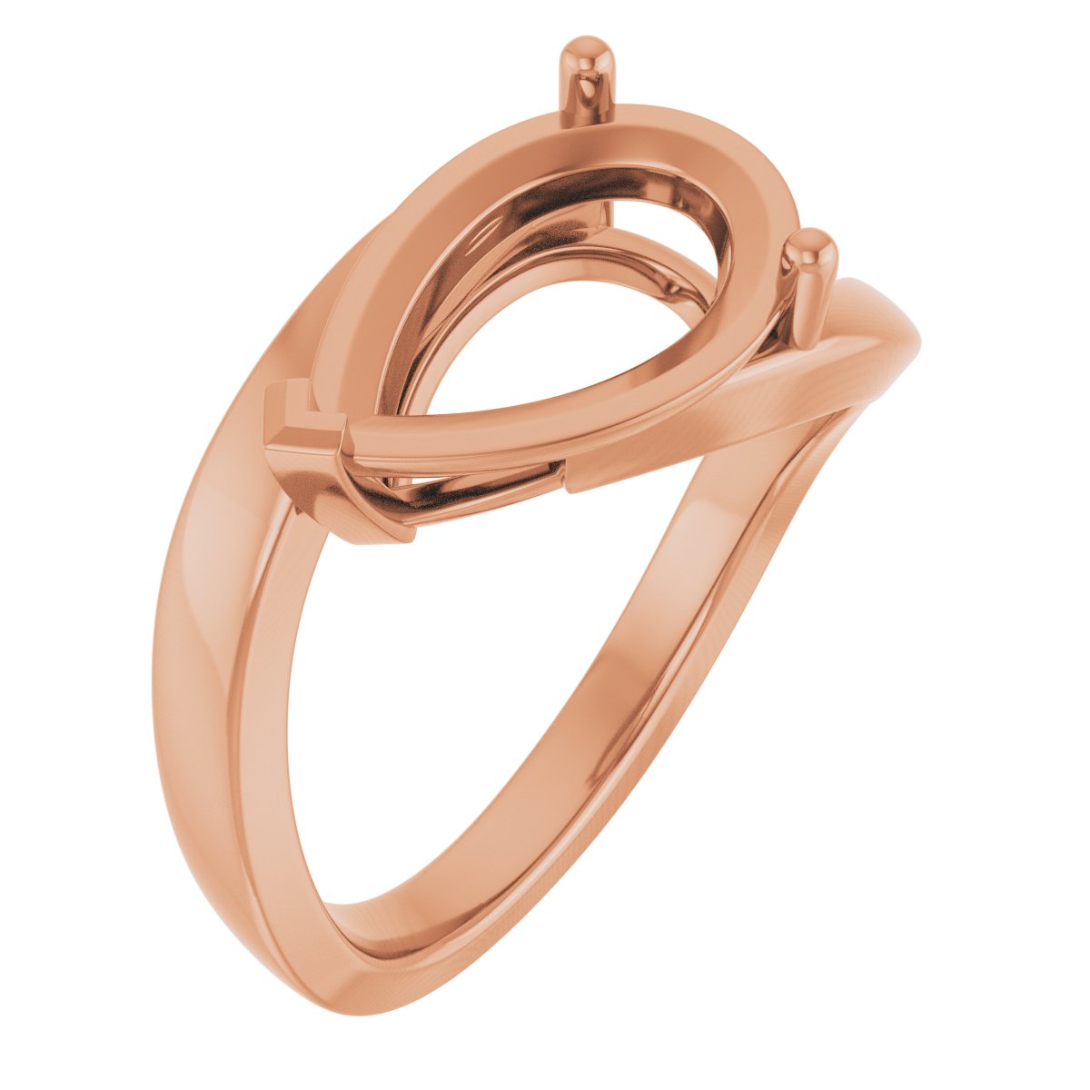 Solitaire Bypass Engagement Ring or Band