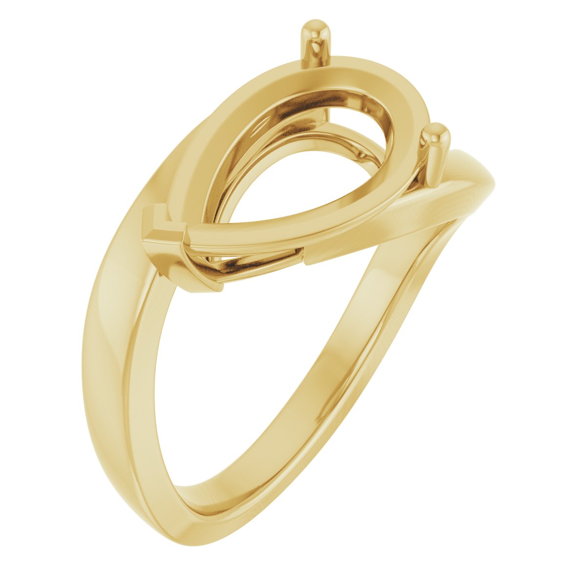 Solitaire Bypass Engagement Ring or Band
