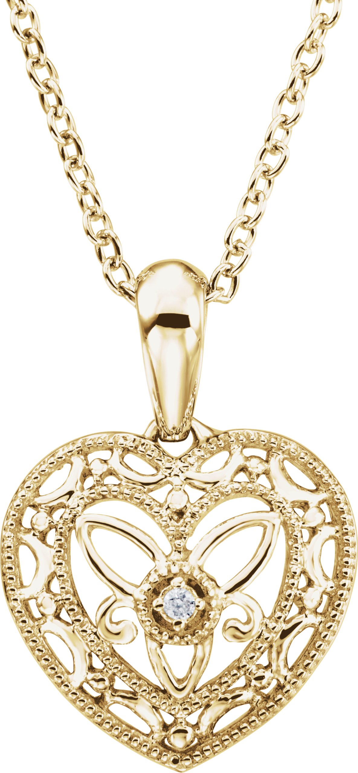 Granulated Filigree Heart Necklace