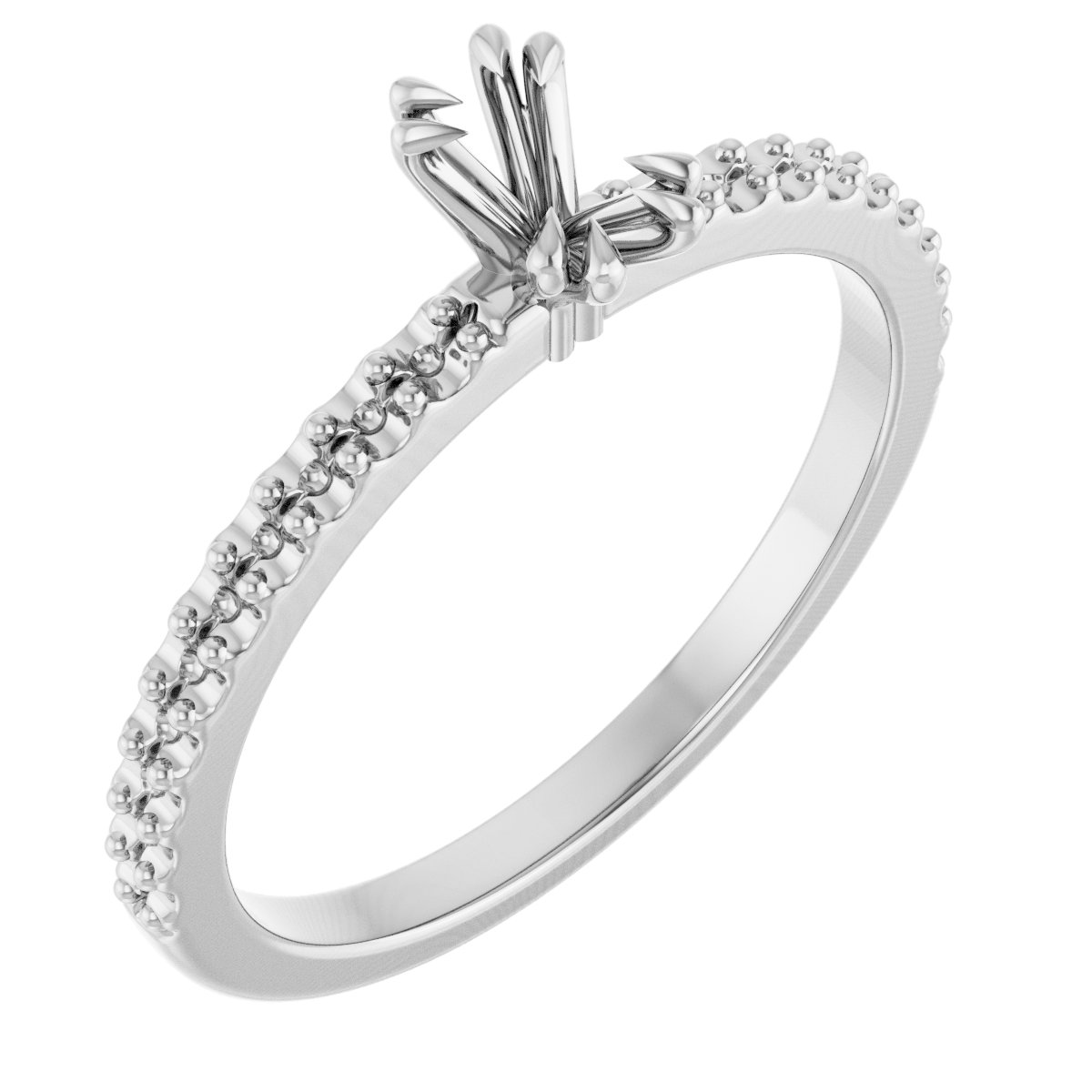 Double Claw-Prong Engagement Ring
