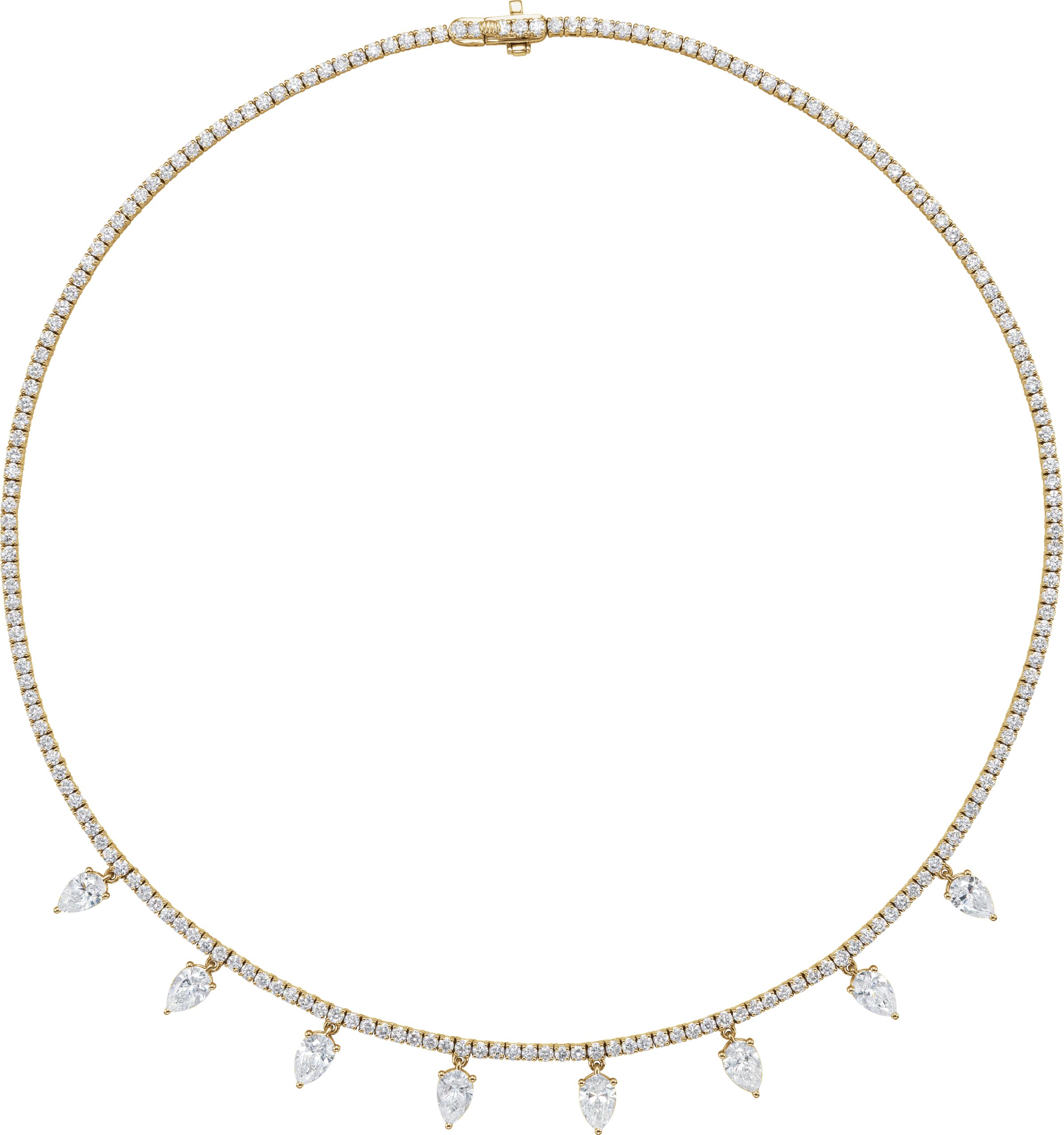 14k Yellow Gold 10 Ctw Lab-grown Diamond 16" Necklace